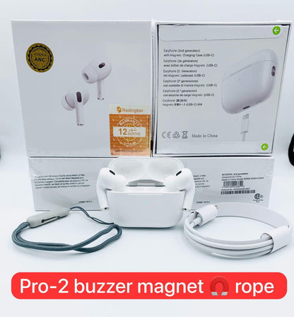 AirBuds Pro 2 (WHITE) – Wireless Bluetooth Earbuds with Noise Cancellation