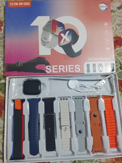 M1000 Series 10 Smart Watch 49mm HD Display | 7in1 Straps Fitness Watch