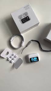 A9 Pro (White) Wireless AirPods with Display & Active Noise Cancellation (ANC)