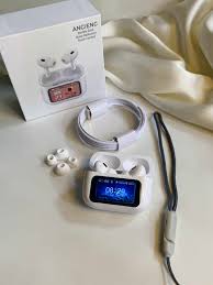 A9 Pro (White) Wireless AirPods with Display & Active Noise Cancellation (ANC)